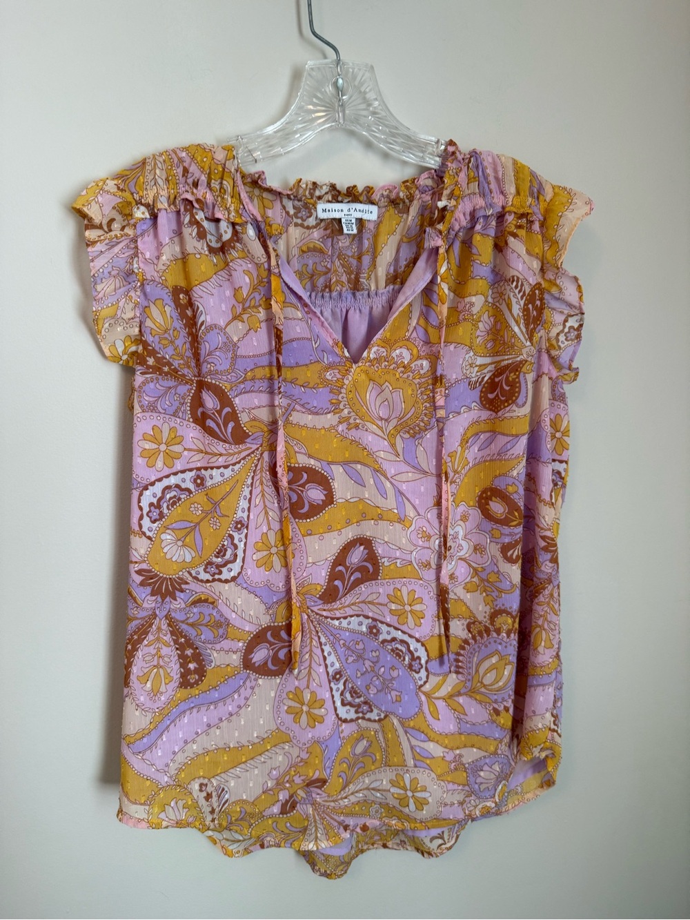 Maison d'Amélie Paisley Ruffle blouse